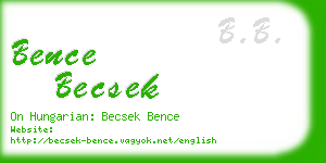 bence becsek business card